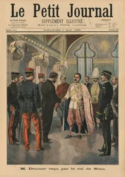 Paul Doumer, Generalgouverneur von Indochina, in Bangkok empfangen von Chulalongkorn, König von Siam als Rama V, Titelseitenillustration aus 